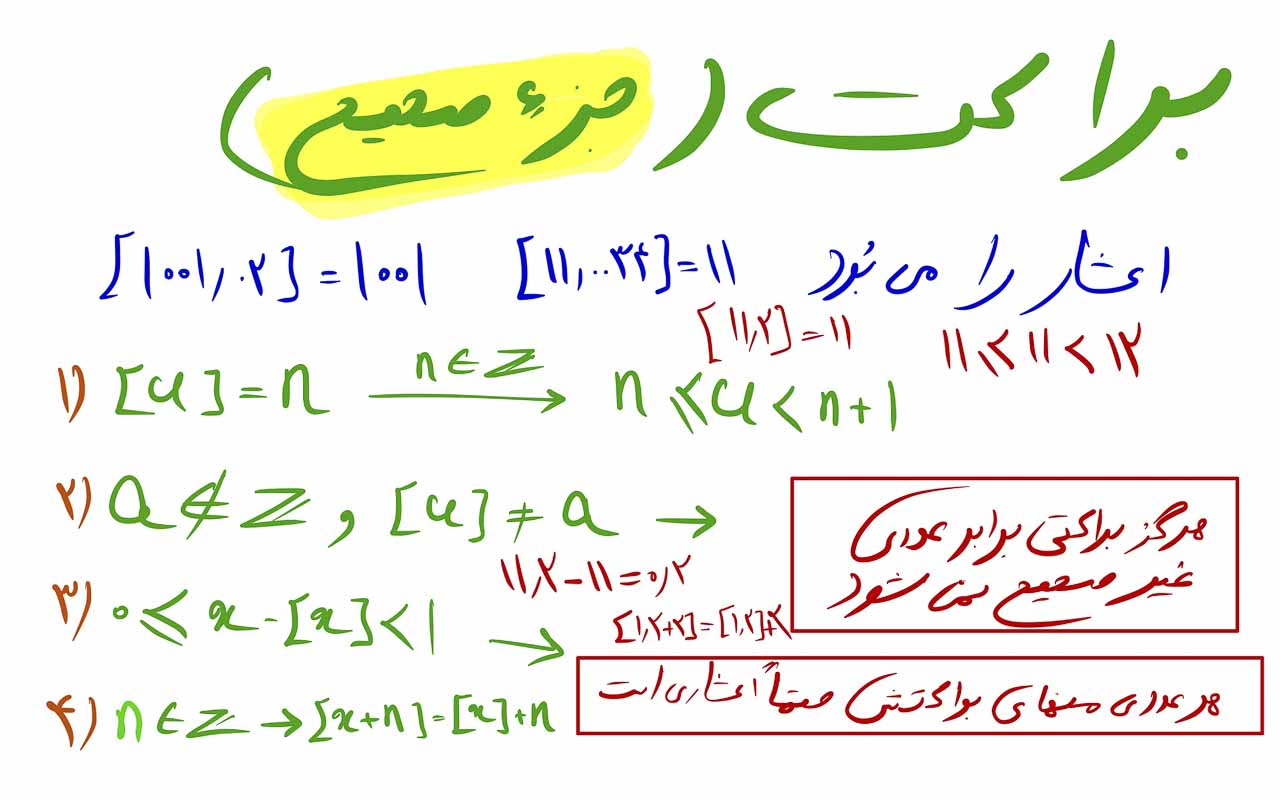 جز صحیح ( براکت ) 1 قوانین جز صحیح