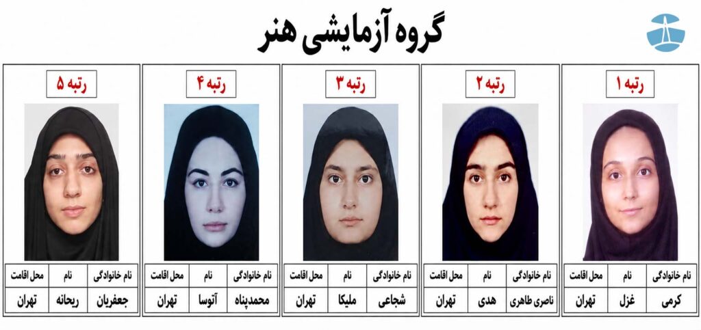 رتبه های برتر کنکور 1405 4 ۱۰ رتبه اول رشته هنر کنکور سال ۱۴۰۵ عبارتاند از: