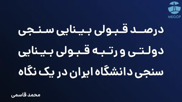 درصد قبولی بینایی سنجی دولتی و رتبه قبولی بینایی سنجی دانشگاه ایران در یک نگاه