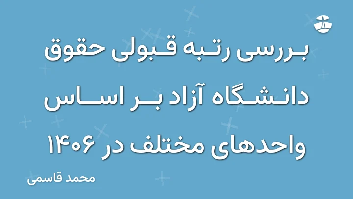 بررسی رتبه قبولی حقوق دانشگاه آزاد بر اساس واحدهای مختلف در 1406
