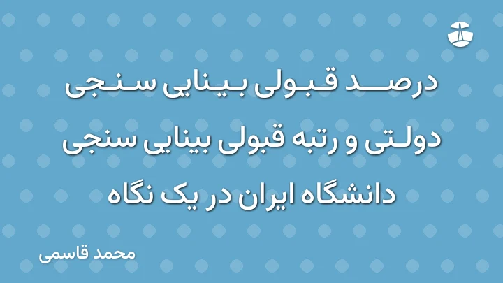 درصد قبولی بینایی سنجی دولتی و رتبه قبولی بینایی سنجی دانشگاه ایران در یک نگاه