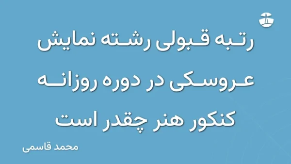 رتبه قبولی رشته نمایش عروسکی در دوره روزانه کنکور هنر چقدر است