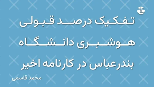 تفکیک درصد قبولی هوشبری دانشگاه بندرعباس در کارنامه اخیر