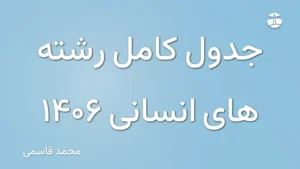 جدول کامل رشته های انسانی 1406
