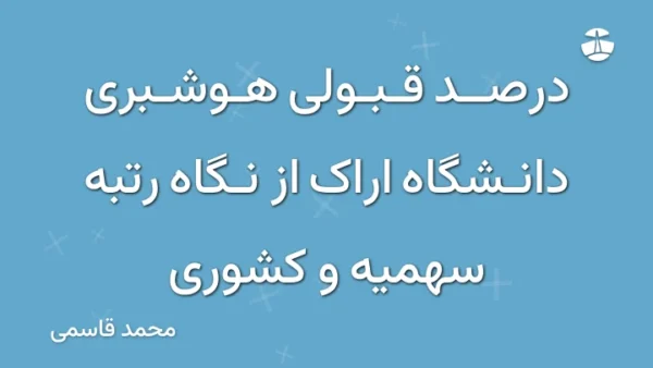 درصد قبولی هوشبری دانشگاه اراک از نگاه رتبه سهمیه و کشوری
