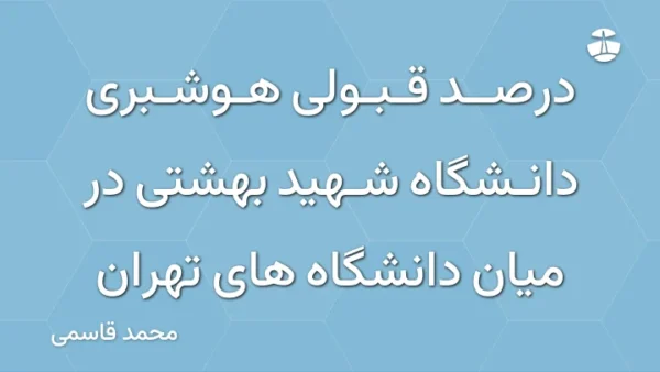 درصد قبولی هوشبری دانشگاه شهید بهشتی در میان دانشگاه های تهران